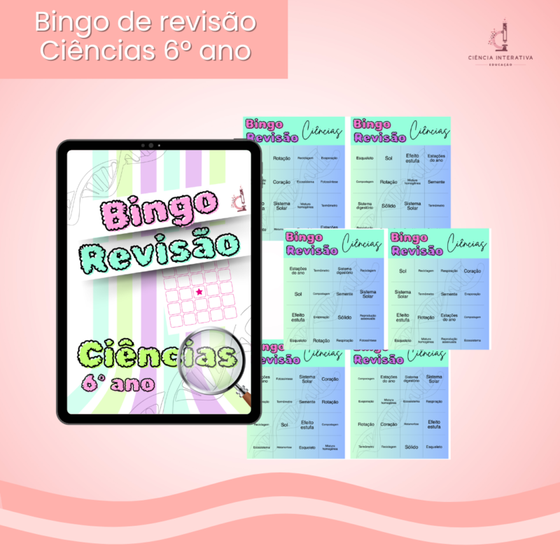 Bingo de revisão Ciências 6º ano