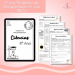 Avaliação recuperação - 6º ano - Editável e PDF