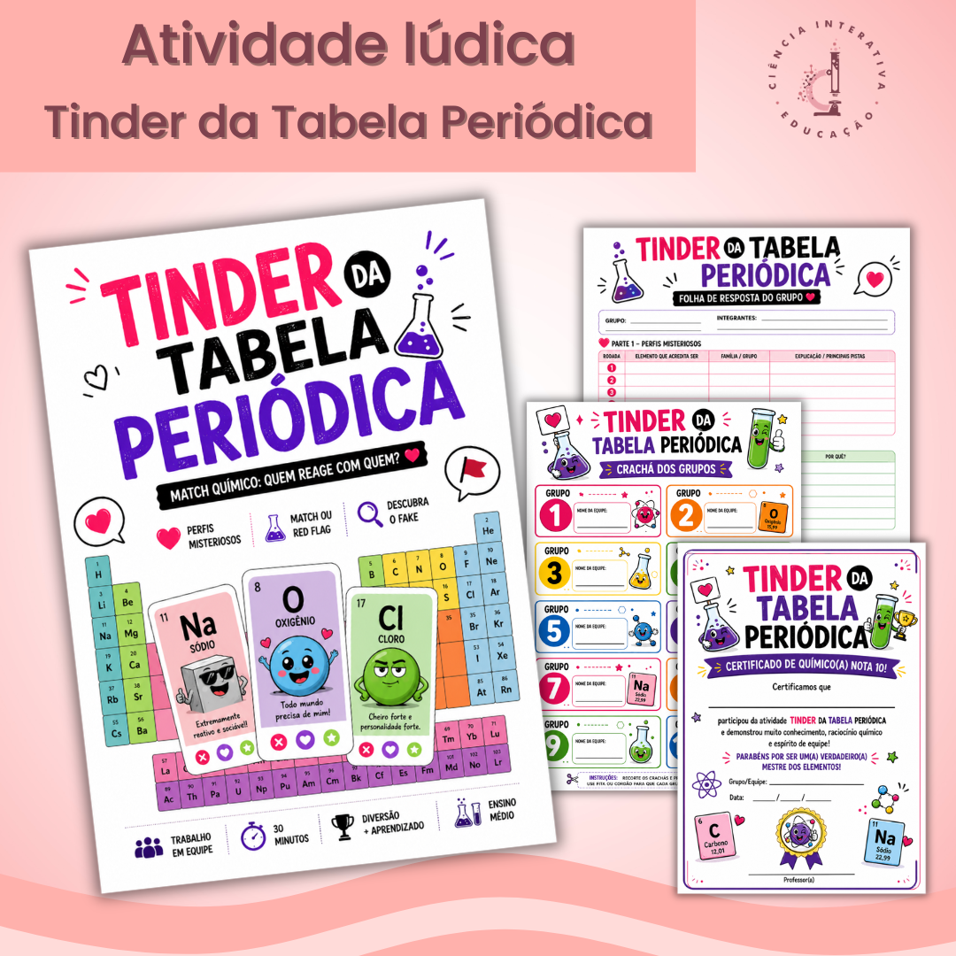 (SITE) - Designers_produtos (6) Tinder da Tabela Periódica - Match Químico: Quem Reage com Quem? - Imagem 1
