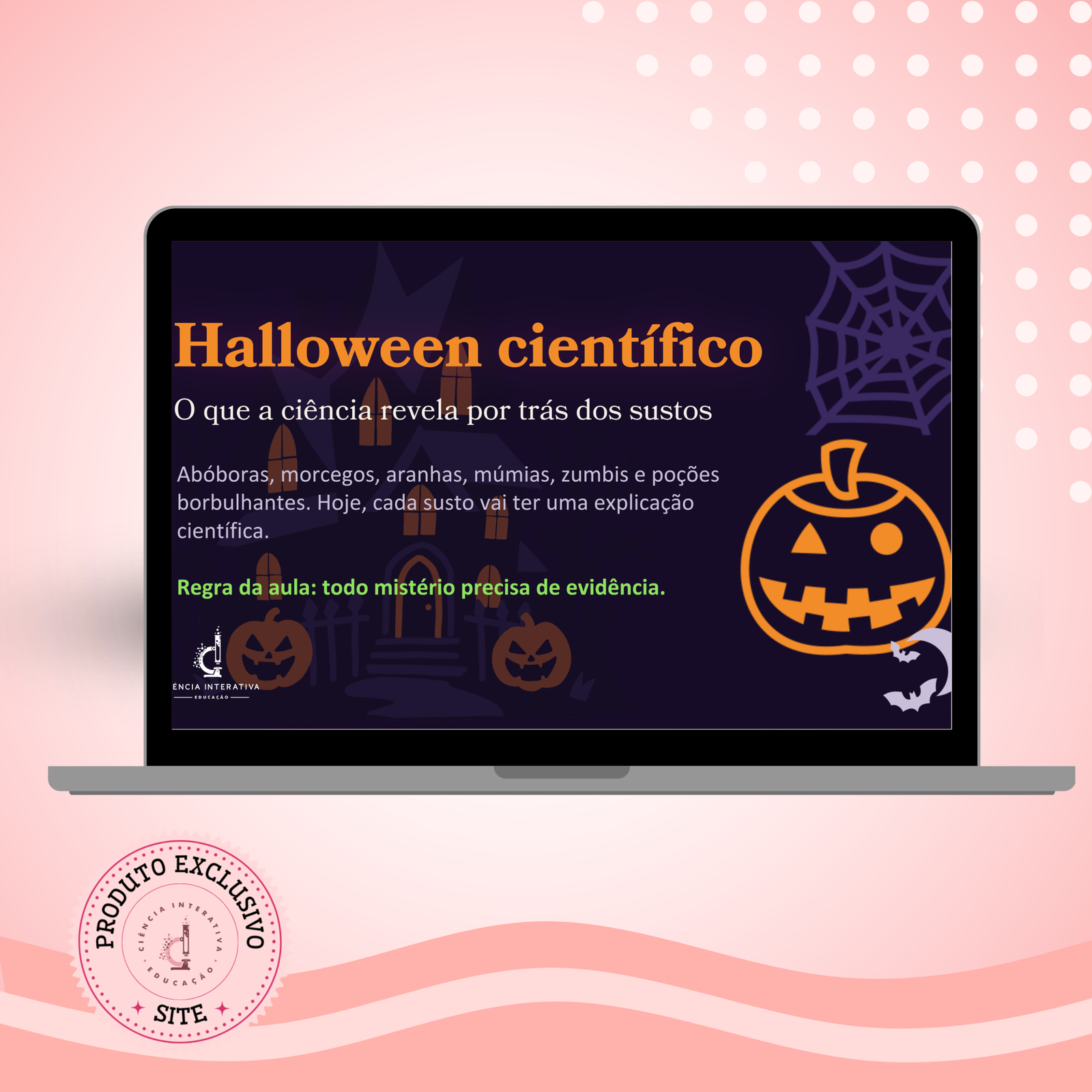 template slides site (2) Slide - Halloween Científico - Imagem 1