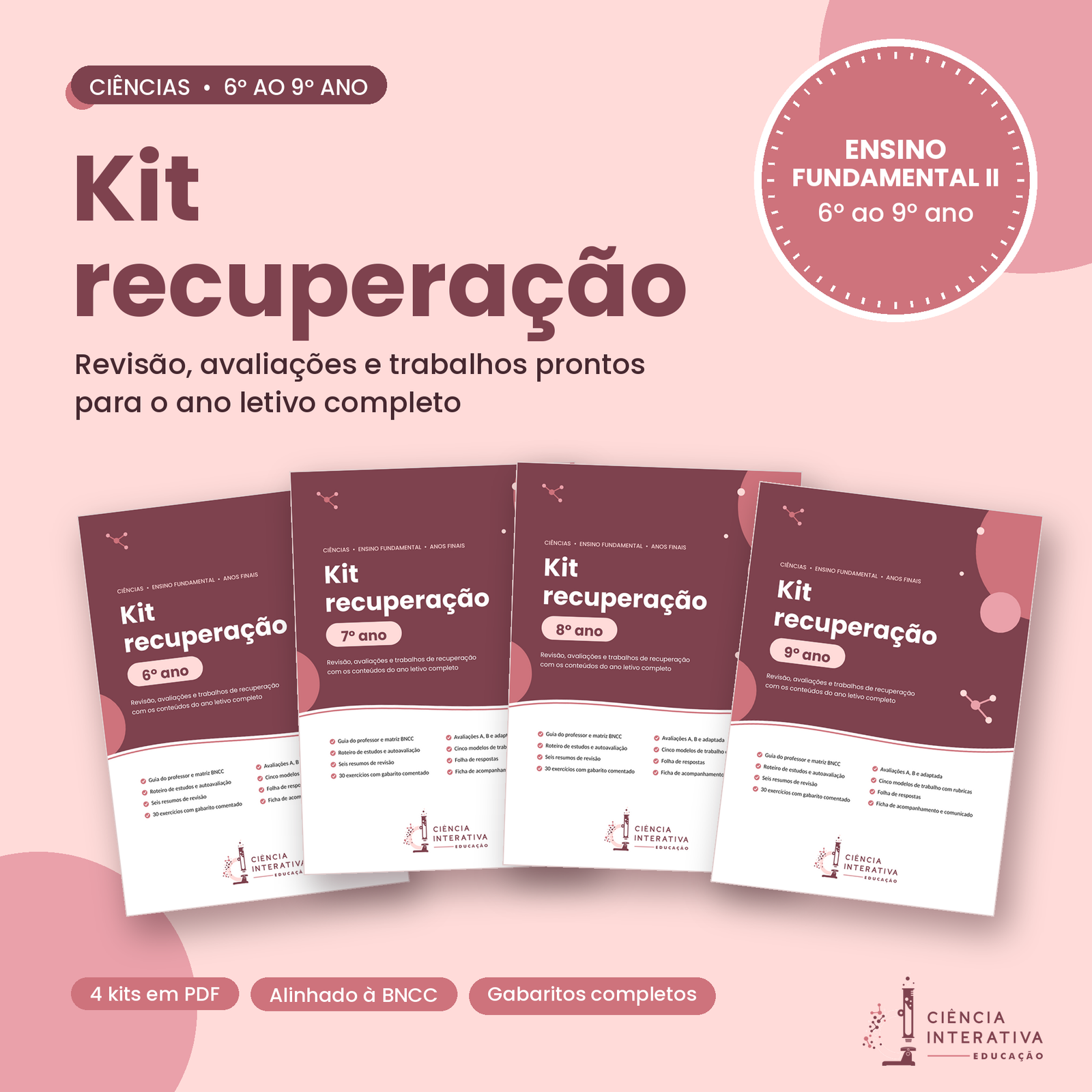 01_capa_kit_recuperacao_EFII Kit recuperação de Ciências: 6º ao 9º ano - Imagem 1