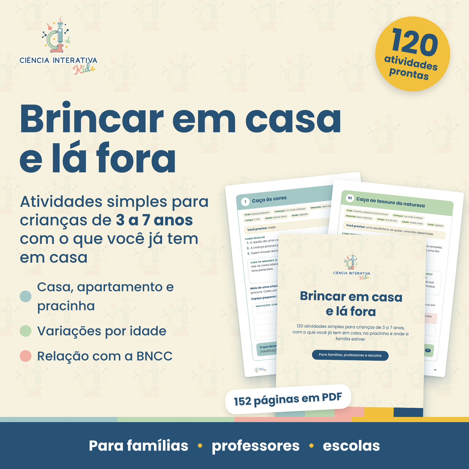 Brincar em casa - 1 capa do produto-1 Brincar em casa e lá fora: 120 atividades para crianças de 3 a 7 anos - Imagem 1