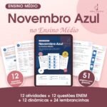 Novembro Azul no Ensino Médio | Biologia: 12 atividades investigativas, 12 questões estilo ENEM e kit da campanha