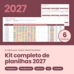 Kit completo de planilhas 2027: diagnóstico, planejamento, rubricas, AEE e conselho de classe